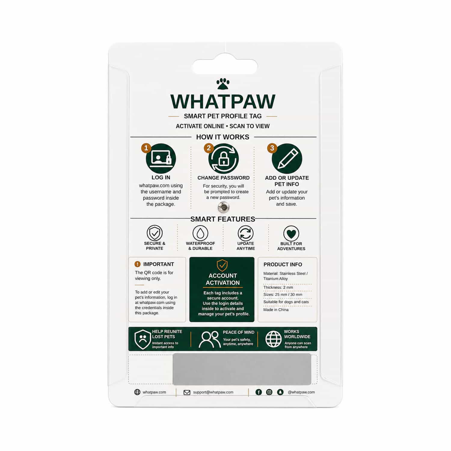 Titanium dog tag packaging