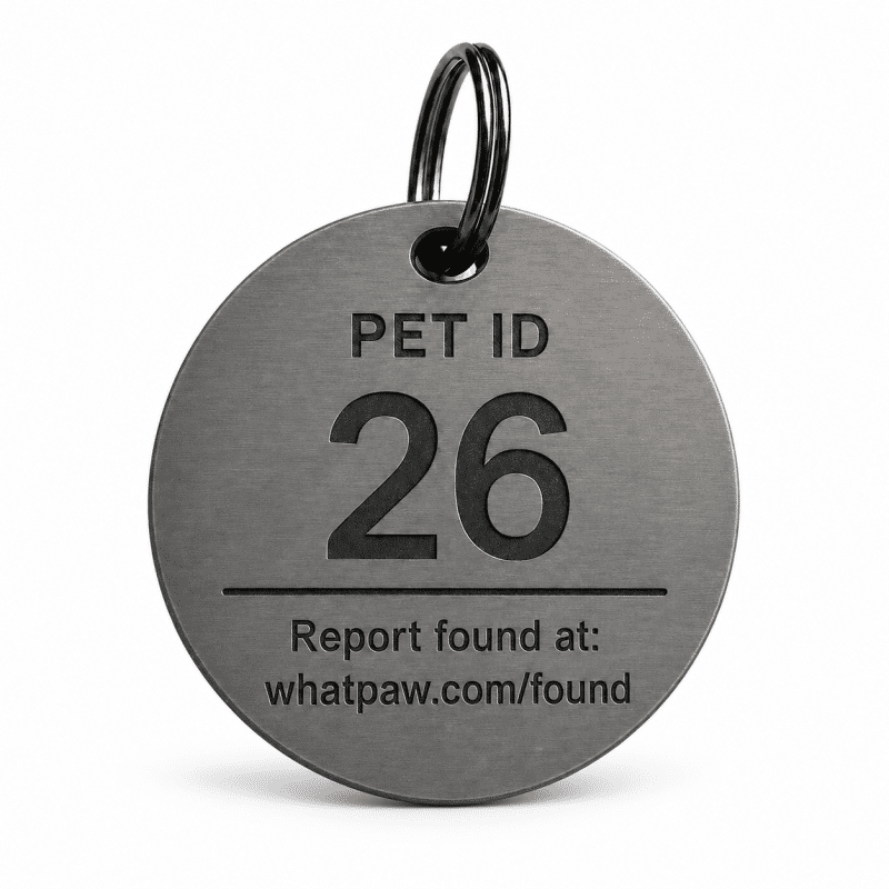 Pre-Engraved Ti-6Al-4V Grade 5 Titanium Pet ID Tag for Dogs and Cats, 25 mm