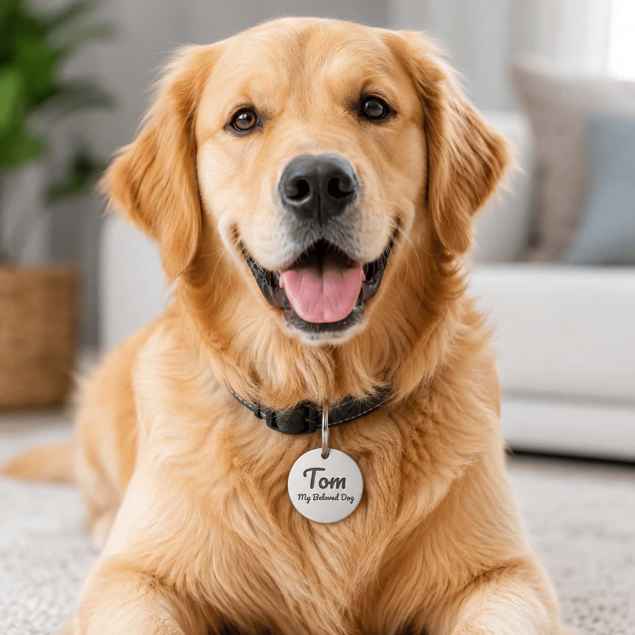 Custom Engraved Stainless Steel Pet ID Tag for Dogs and Cats back view