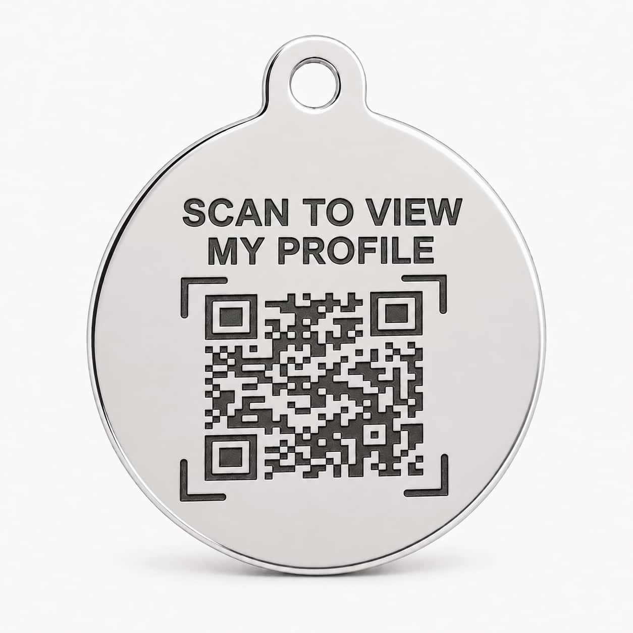 Pre-Engraved Stainless Steel Pet ID Tag for Dogs and Cats front view