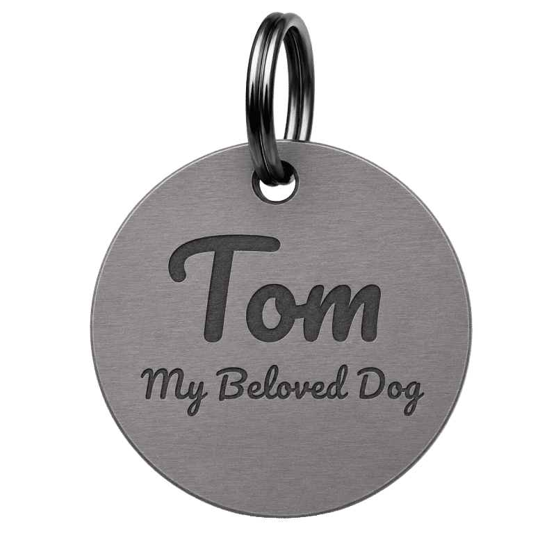 Custom titanium pet tag A side