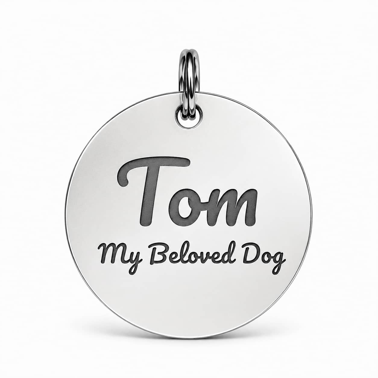 Custom stainless steel pet tag A side