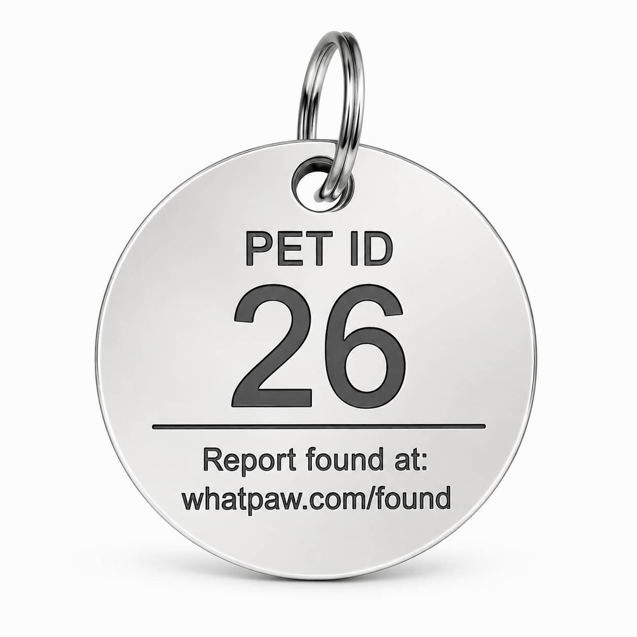 Pre engraved stainless steel pet tag A side